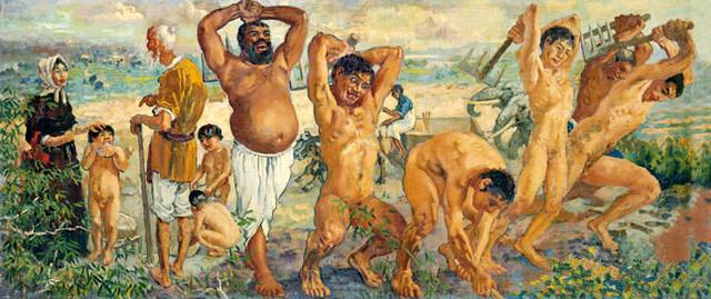 徐悲鸿 《愚公移山》 1940年   布面油画   46×107.5cm