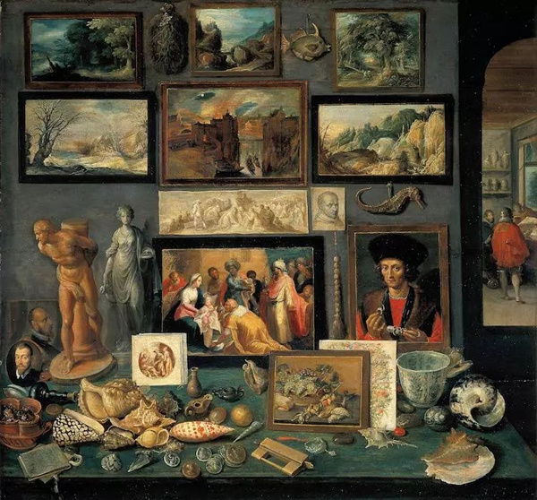 弗朗斯·弗兰肯（Frans Francken the Younger），艺术品与神奇的房间，1636年。图片来自维基共享，Kunsthistorisches Museum Wien，Bilddatenbank