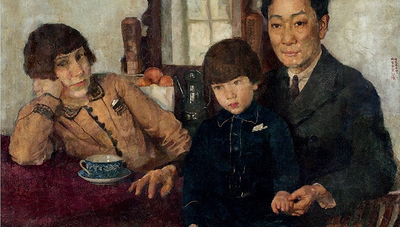 徐悲鸿，杨仲子全家福，1928，布面油彩，龙美术馆收藏