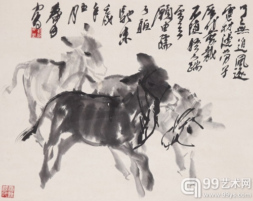 黄胄驴趣图