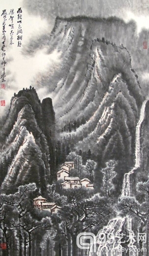 李可染《雨余山色润》（93号拍品）