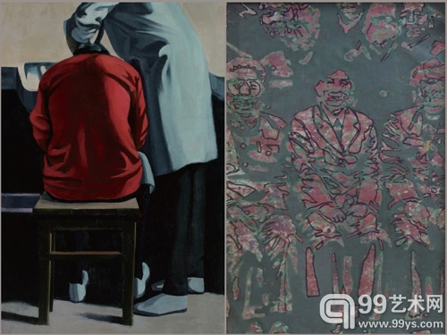 耿建翌  《洗头》（正面）《无题》（反面）140x95cm 1984年 布面油画