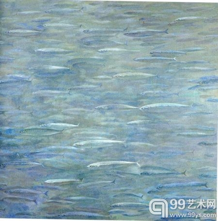 《鱼城系列之二》部分 金焰 油画