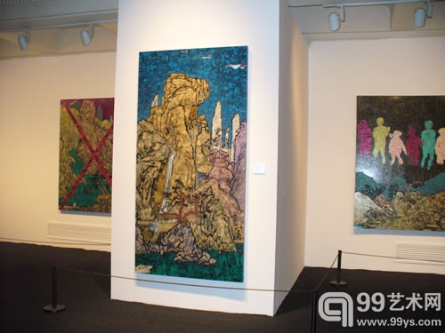 薛松2006年作品《对话系列——新山水》（中）。