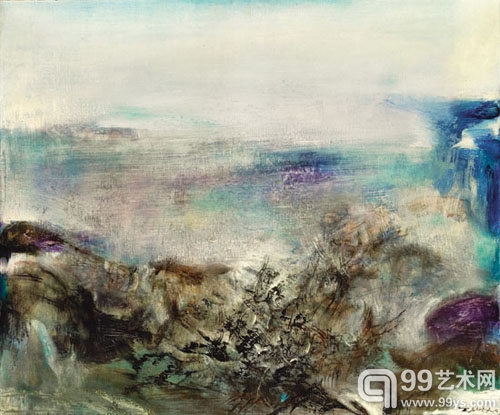 赵无极 25.11.71 55x65cm 布面油画 1971