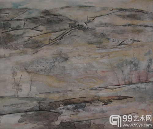  《雪融》50x60cm 油彩丹培拉 夏理斌 2009年 