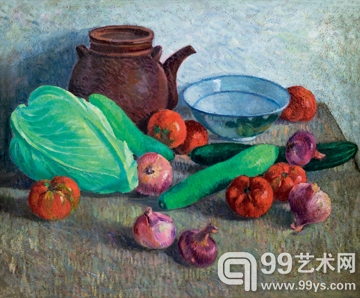 周碧初 静物 油彩 画布50×62cm 1982年