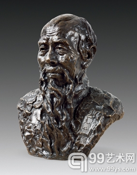 张充仁 齐白石胸像 铜雕 38×32×19cm