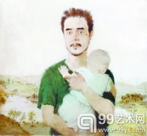 《父子》120cm×130cm 木板坦培拉 2011年