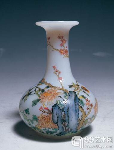 宁波富邦2012迎春拍拍品：清乾隆 料胎珐琅彩花瓶