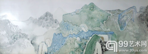 参展作品：张国君《山口》瓷板-123x42cm