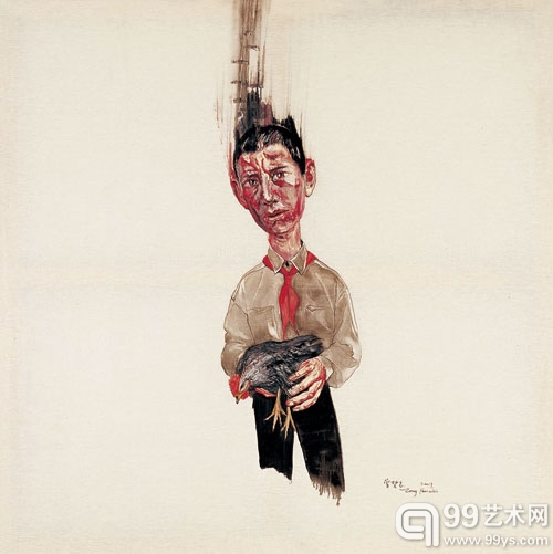 曾梵志《抱鸡的男孩子》，920万元落槌