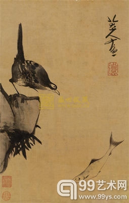 八大山人 鸟鱼图