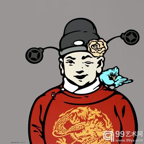 黄恺 当官做老爷 100x110cm 布面丙烯 2012