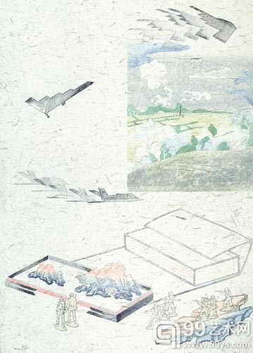 王超 九鬲房案头释威 87x116cm 水印木刻 2004