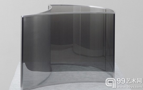 Anamorphic Surfaces / Two-Way Mirror/ Perforated Steel, 2011