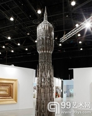 Wim Delvoye，《巴塞尔塔》，2010，激光不锈钢