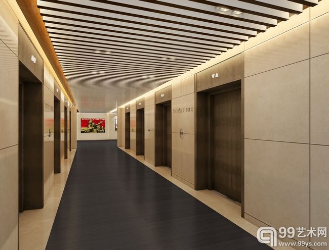 Architectural interior rendering of Sotheby’s Hong Kong Gallery.