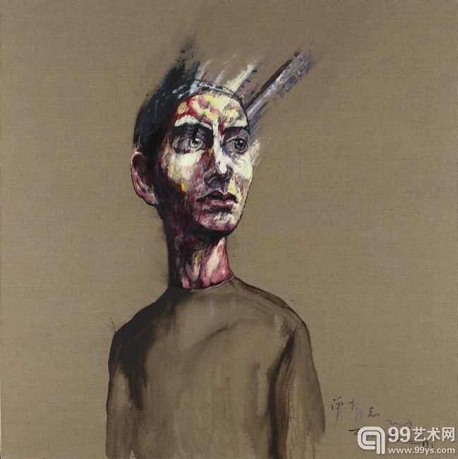 曾梵志 《自画像》 布面油彩 130x130cm 2007年