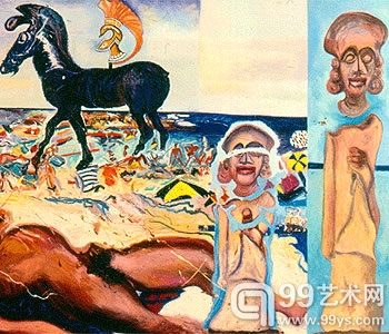 Malcolm Morley(马尔科姆·莫利) 203.2 x 417cm的画布油画《告别克里特》1984