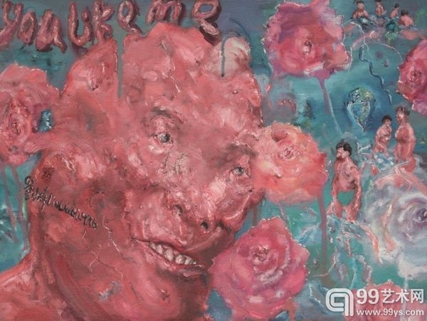 《你喜欢我》 刘炜 布面油画 30×40cm 1996 年