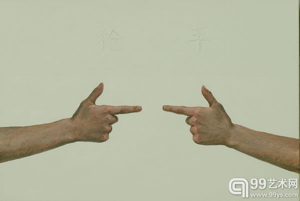 词-枪手the image of the word 40×60cm 布面油画 2010