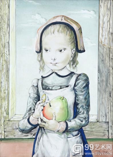 着储钱罐的少女_油彩、画布_33.5 x 24.2 cm_1959_估价$500,000 – $800,000港元