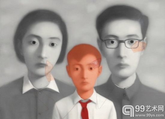 张晓刚：《血缘系列：大家庭》（1999），估价为1200万－1800万港元