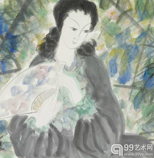 林风眠 《纨扇仕女》