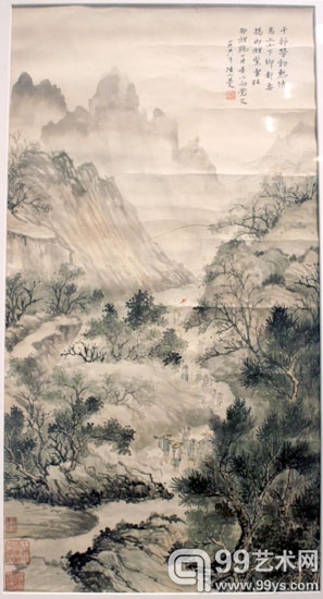 陆小曼《干部劳动热情高》中国画，81×44cm，1958年，上海中国画院藏