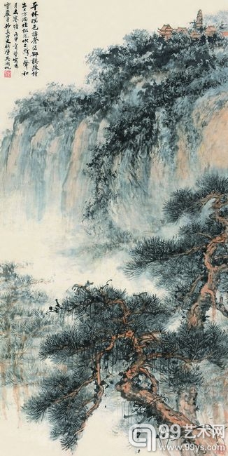 吴湖帆 灵岩山寺图 122×61cm