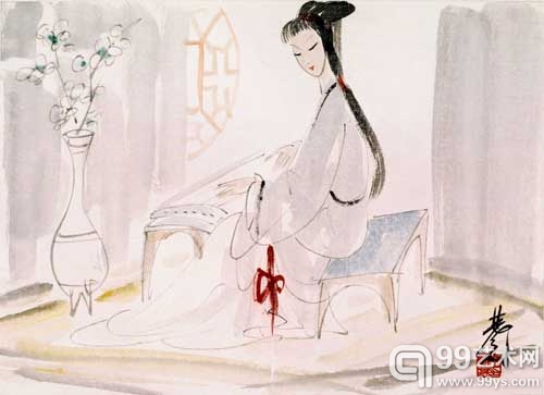 林风眠《抚琴图》 