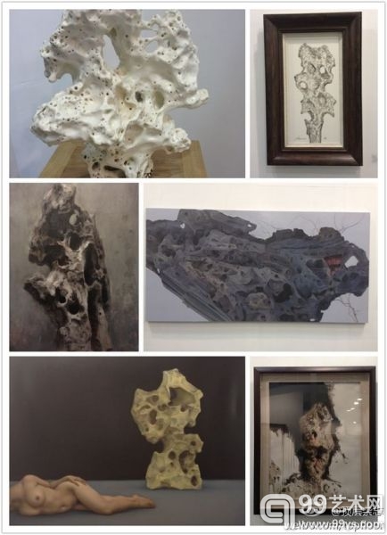 展会上经常映入眼帘的各类以太湖石为主题的作品