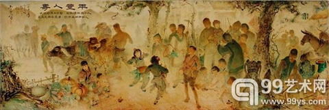 李曼峰，《年丰人寿》，1951年作，油彩画板，86 x 260公分，估价待询