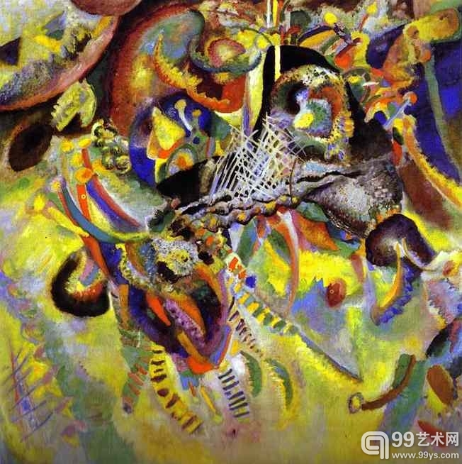 康丁斯基1914年的作品《赋格曲》（Fugue）