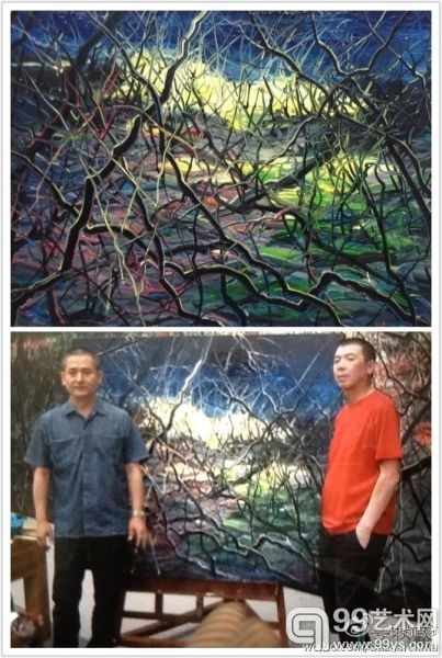 冯小刚曾梵志合作油画将慈善拍卖 预估价400万 