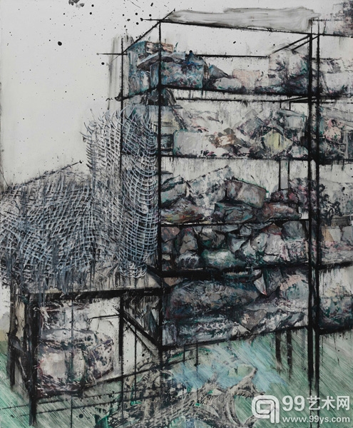 谢正莉，石头2--170X140CM-布面油画-2012.jpg