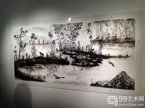 姜瑾《野蛮的伊甸园——渴望》200cm×100cm 2011