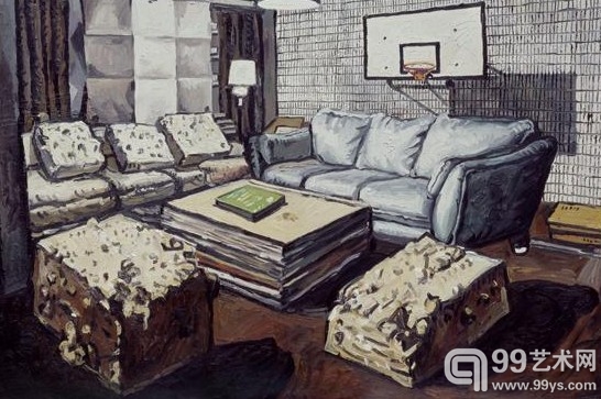 无题（室内），320x190cm，布面油画，2010