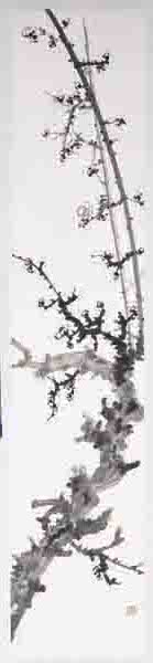 梅，1930年代，121×25cm，水墨纸本.jpg