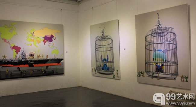 以卡通反卡通 黄戈个展在虹墙艺术画廊开幕