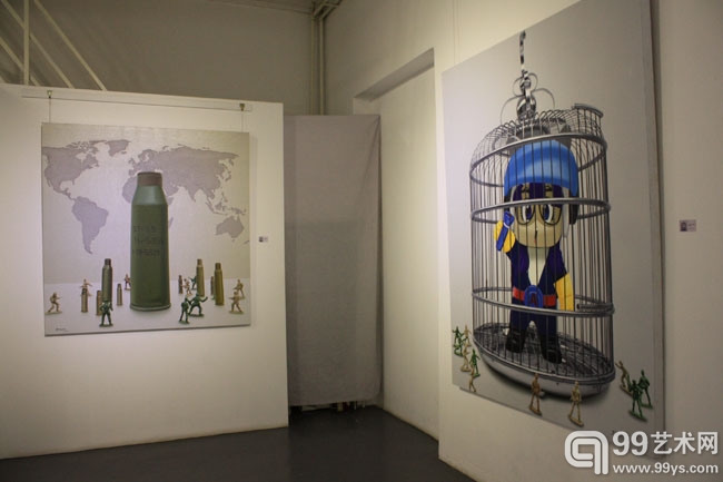 以卡通反卡通 黄戈个展在虹墙艺术画廊开幕