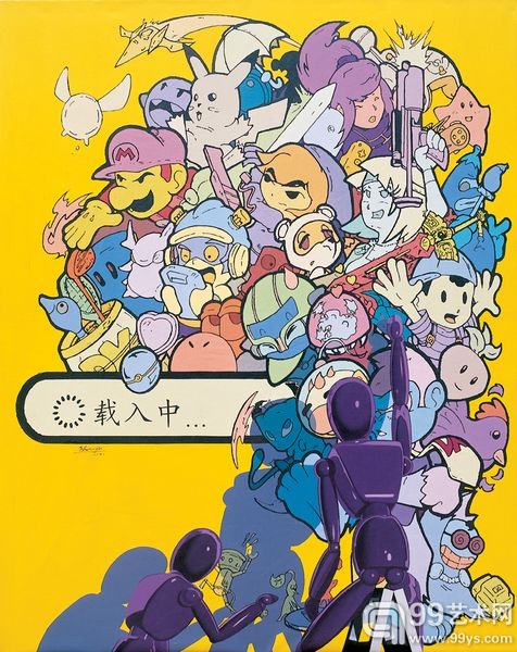 《载入中》 布面油画  160X200cm  2011年