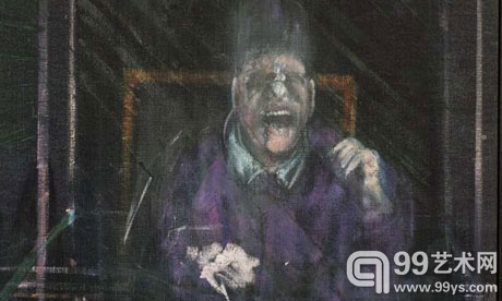弗朗西斯·培根画作《无题（教皇）》的细节部分