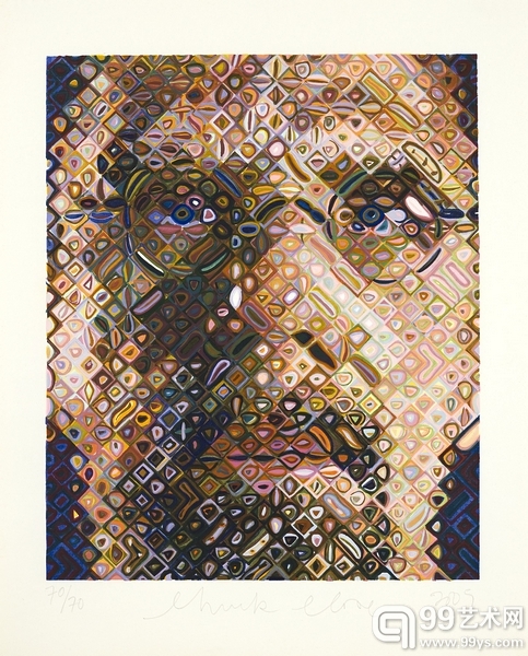 Chuck Close（查克·克洛斯） Self-Portrait Woodcut（木刻自画像）