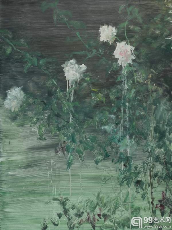 何多苓  杂花写生5时间2011.7.23；80x60cm；布面油画