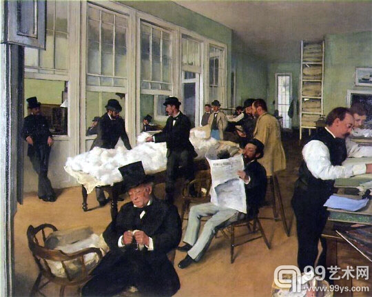 德加1873年的作品《新奥尔良的棉花办公室》