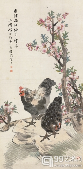 任伯年 双吉图 立轴 133×66