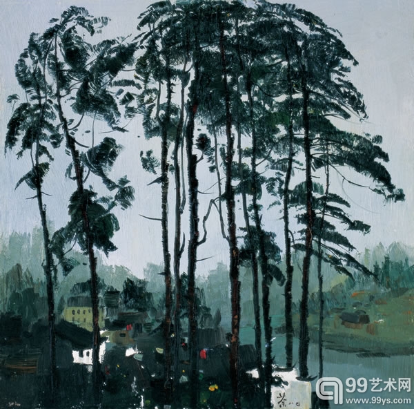 吴冠中 清水江边