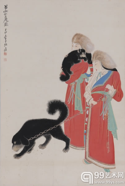 张大千 番女掣庬图 1944年作 108.6×73cm